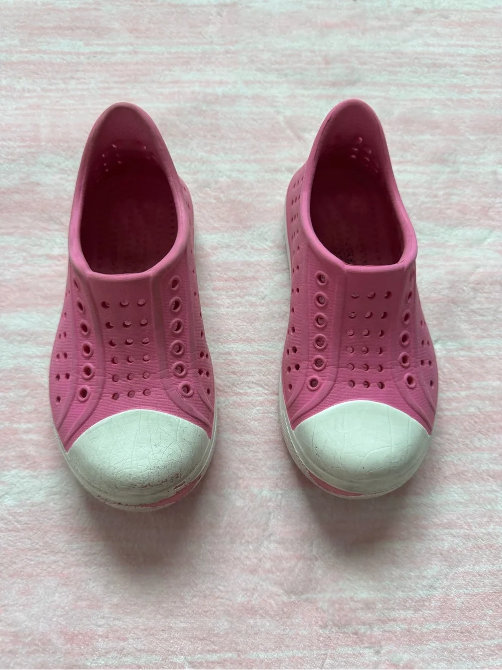 wonder nation Pink Slip-On Water-Friendly Kids Shoes with White Toe Caps